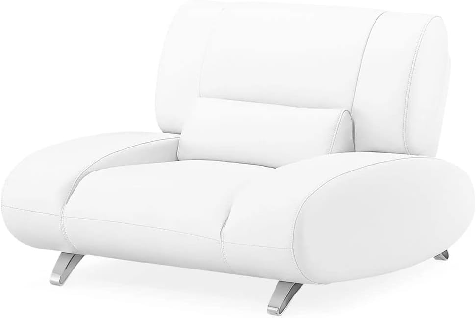 Modern Aspen White Microfiber Leather Chair X6380