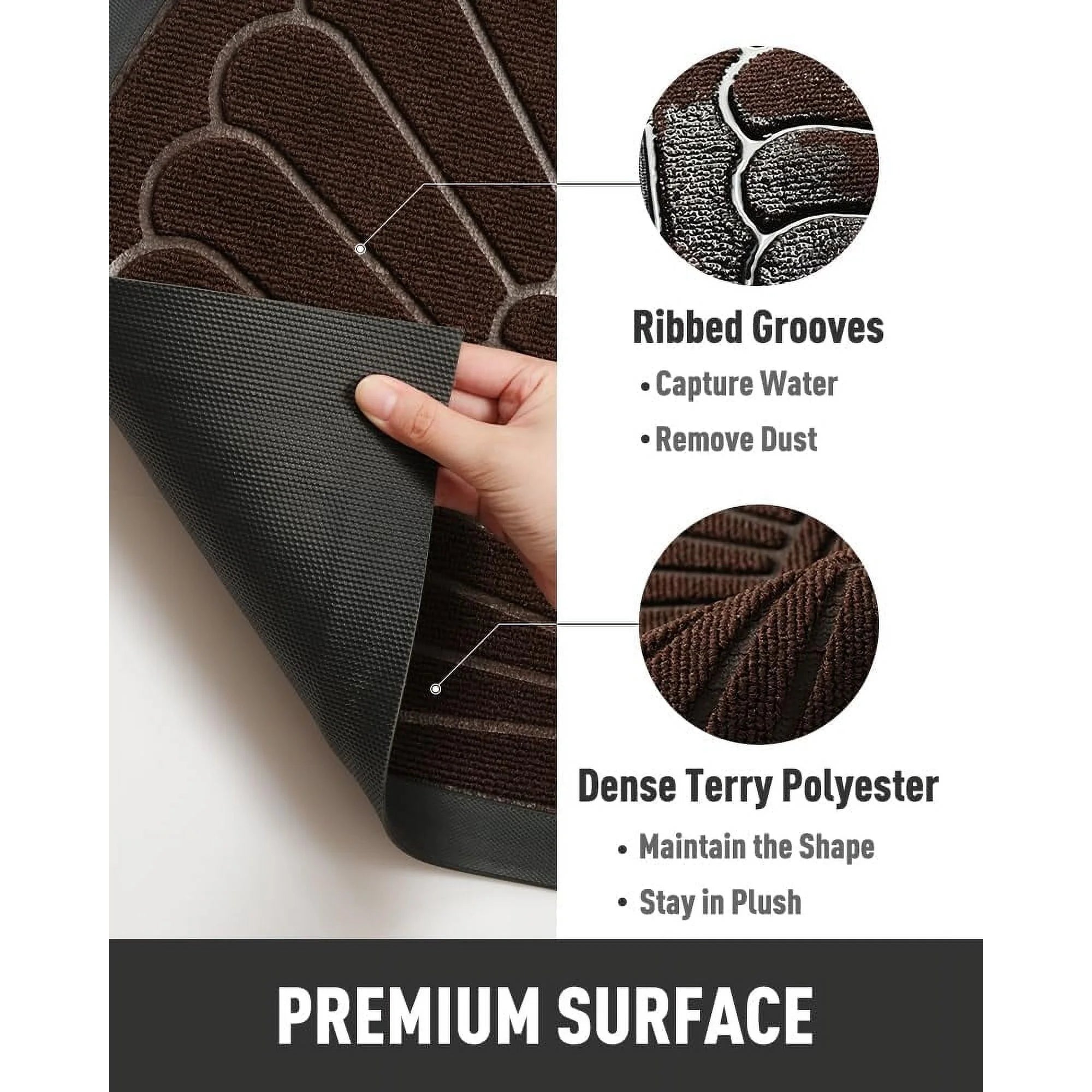 Semicircular Non Slip Rubber Door Mat for Outdoor Indoor Entrance W6008
