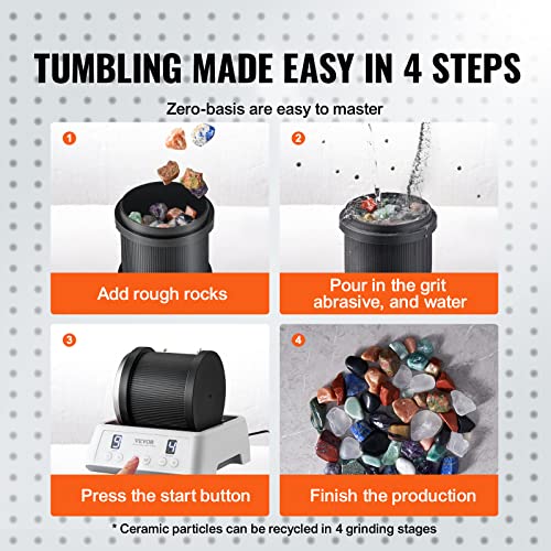 Rock Tumbler Kit with 4-Speed Timer and Polishing Accessories X2441