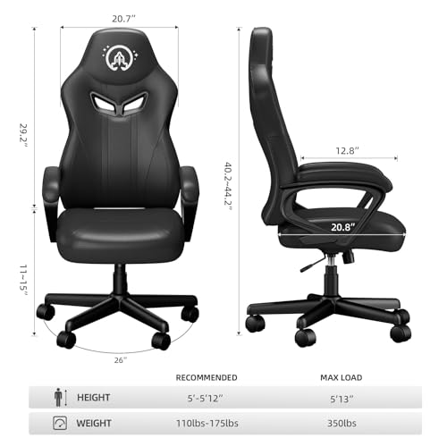 Ergonomic Gaming Chair with Lumbar Support, Black A3088