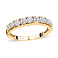 Shop LC Moissanite Round 925 Sterling Silver Vermeil Yellow Gold Plated Eternity Band Ring for Women Jewelry Size 9 Ct 0.82 Birthday Gifts