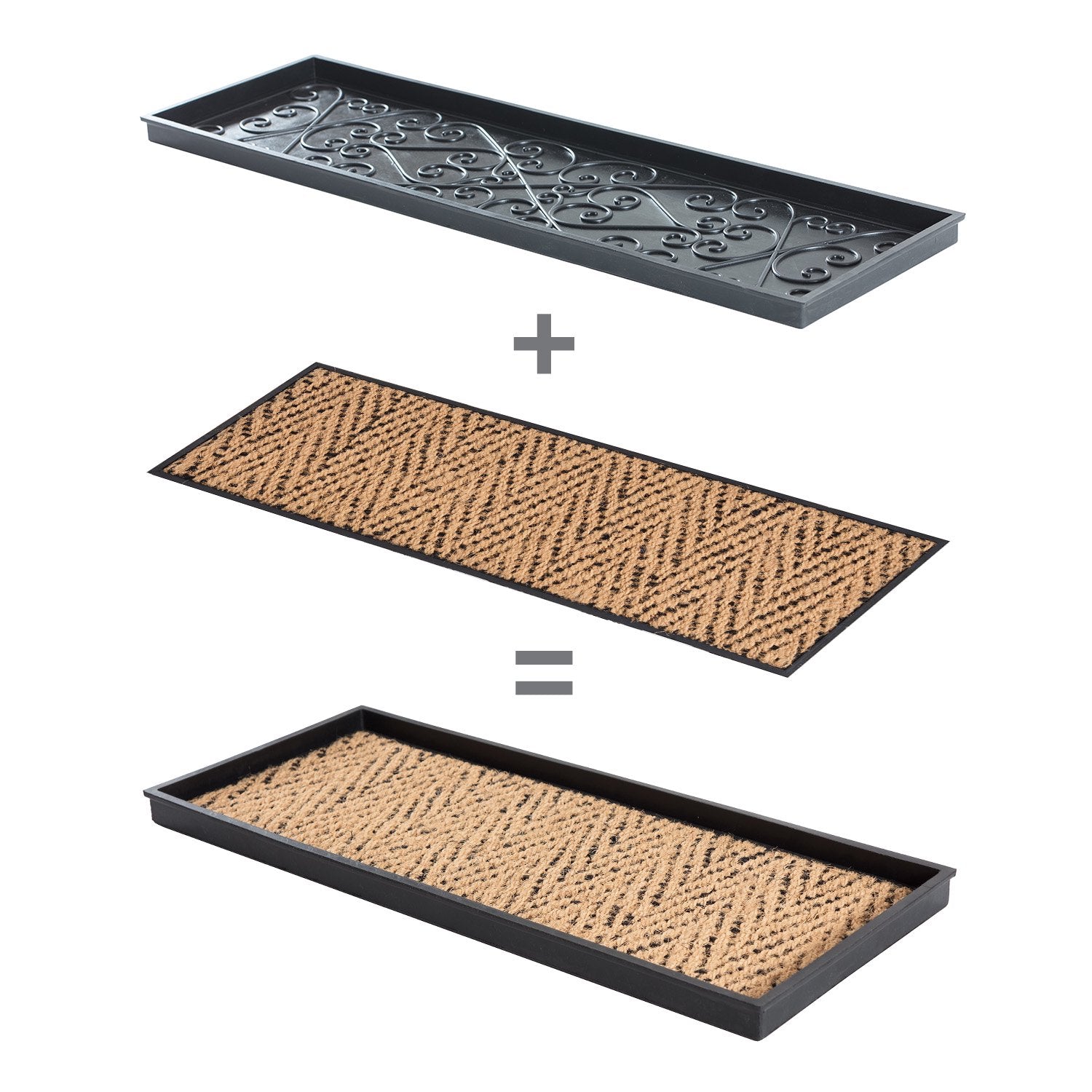 Metal Boot Tray with Coir Insert B7097