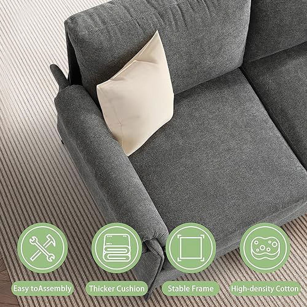 50" Small Sofa Loveseat for Living Room, Fabric 2-Seater with Solid Wood Frame J779810