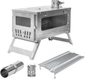 LIHONG Tent Stove 15inch Wood Burning Stove Folding Portable for Camping Hunting 9.84ft Pipes Included