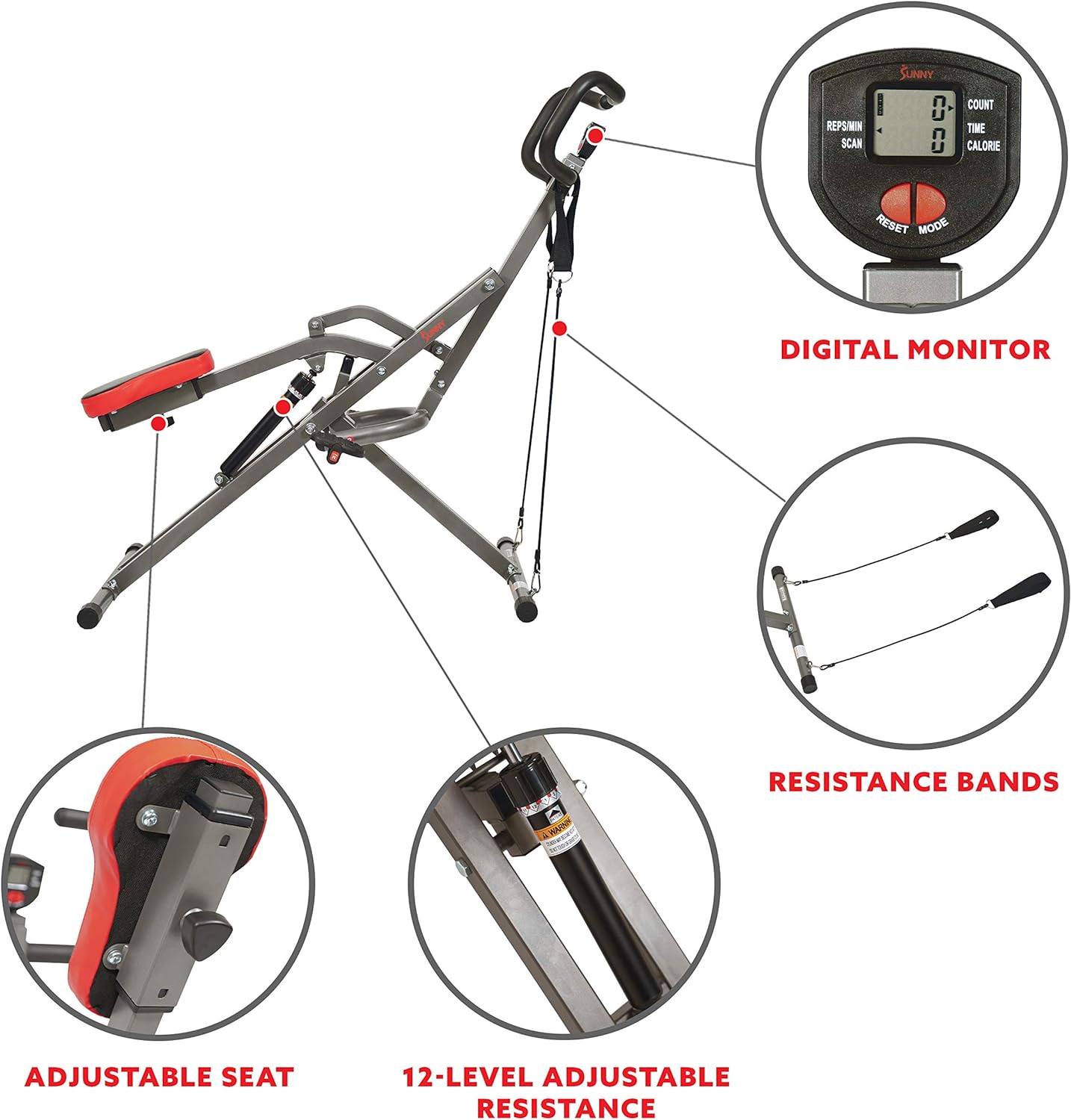 Squat Assist Trainer with Row-N-Ride Pro Function M5809