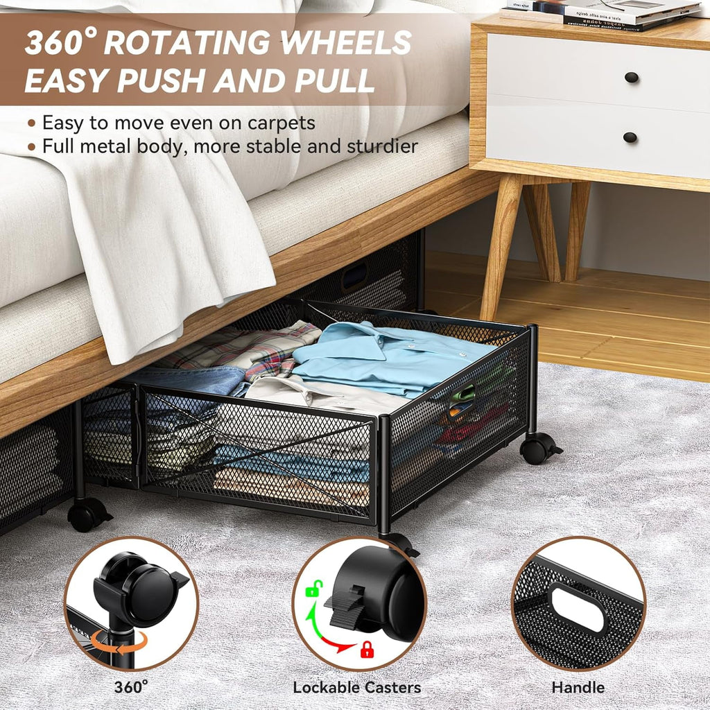 Under Bed Storage Containers with Wheels, 2-Pack B1329
