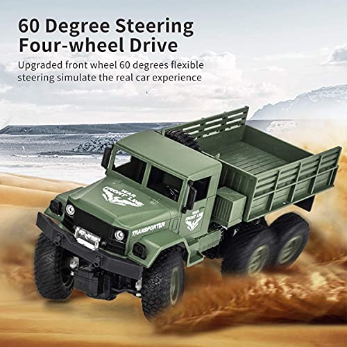 RC Military Truck Off-Road Remote Control Car, 2.4Ghz 4WD 1:18 Scale Toy for Kids V172648