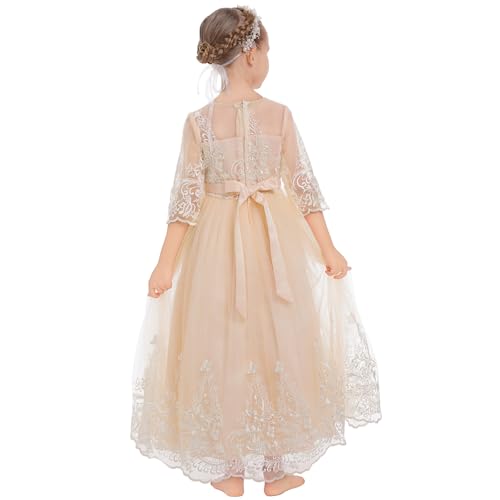 Flower Girl Lace Dress for Kids Wedding Party Puffy Tulle Gown Z244660
