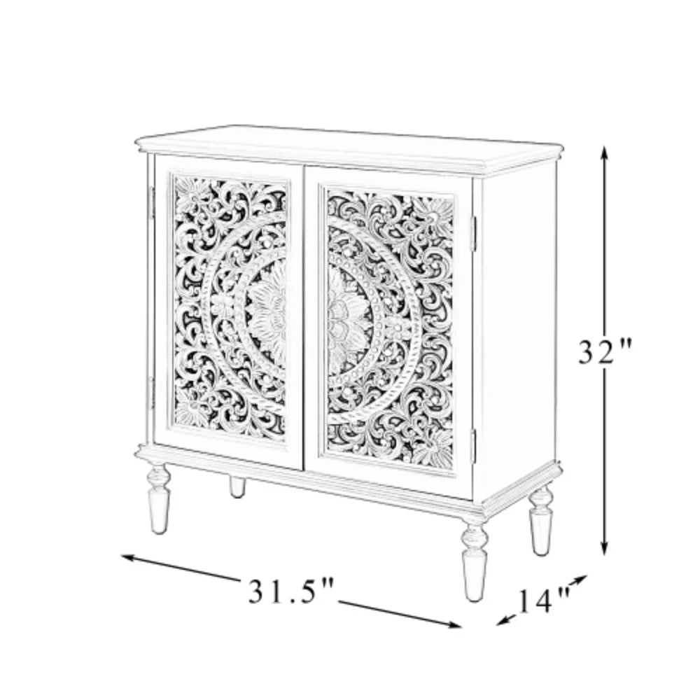 White 32" Tall 2-Door Accent Cabinet B47990