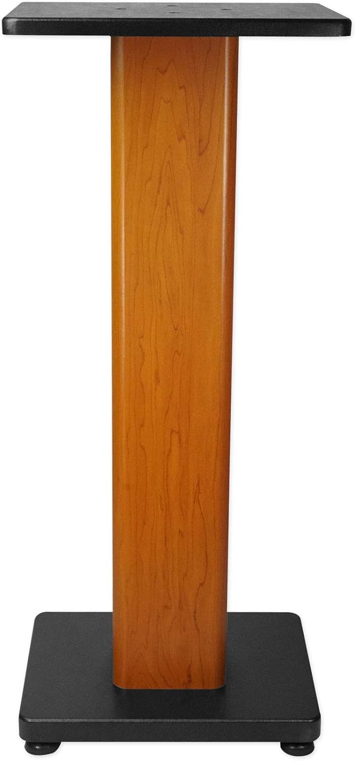 28" 2-Tone Bookshelf Speaker Stands for Surround Sound Home Theater W9694