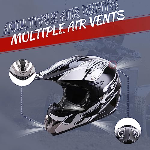 Off-Road Motorcycle Helmet with Goggle, Gloves & Mask V369861