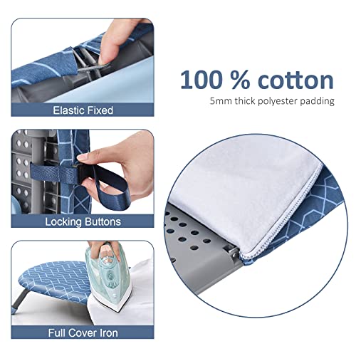 Foldable Ironing Board, Tabletop Small Board with 2 Heat Resistant Covers, Portable Non-Slip Feet Z698