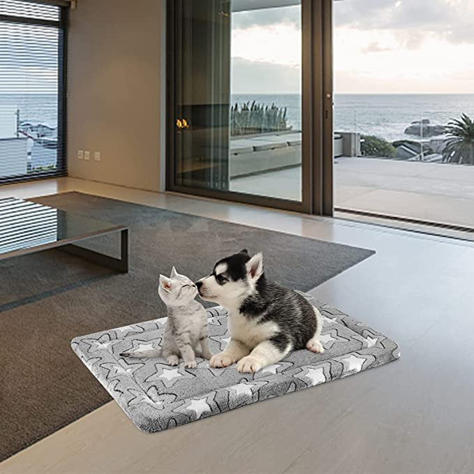 Reversible Kennel Mat for Dog Crate, Machine Washable, Grey Y203524
