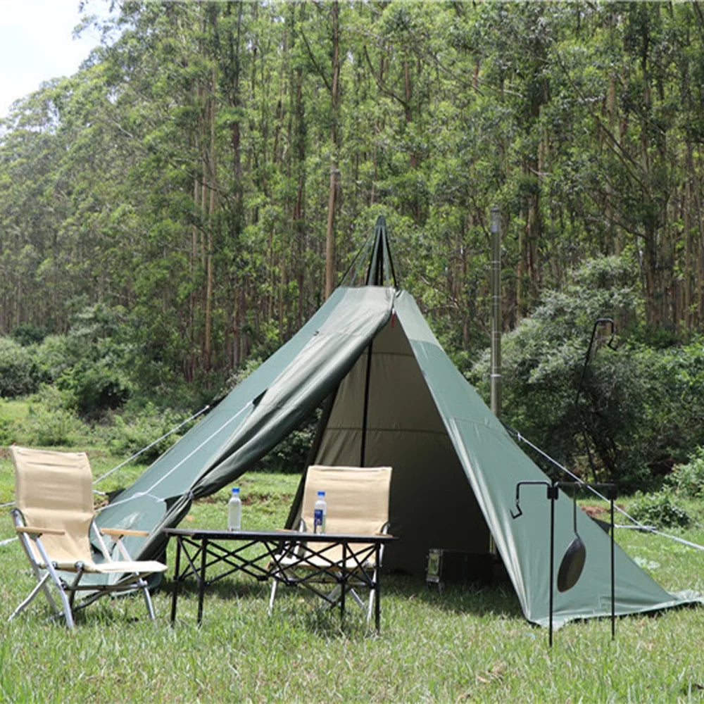 4 Season Waterproof Oxford Teepee Tent With Stove Jack for Camping Hiking B3124