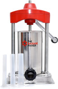 The Sausage Maker - 10 lb. Heavy Duty Vertical Sausage Stuffer - Includes Stuffing Tubes - Stainless Steel Frame, Metal Gears