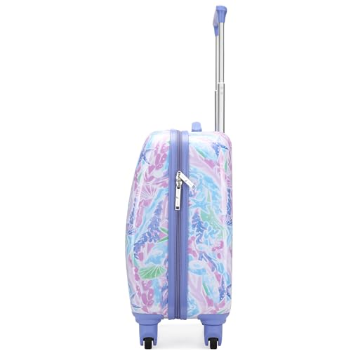 Kids Luggage 18" Airline Approved Rolling Hardside Carry-on Suitcase with Wheels F54673