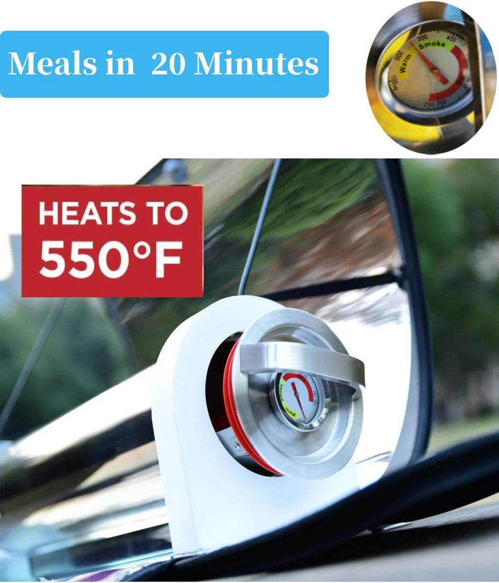Solar Oven Portable 4.5L Outdoor Camping Cooker with Thermometer N496
