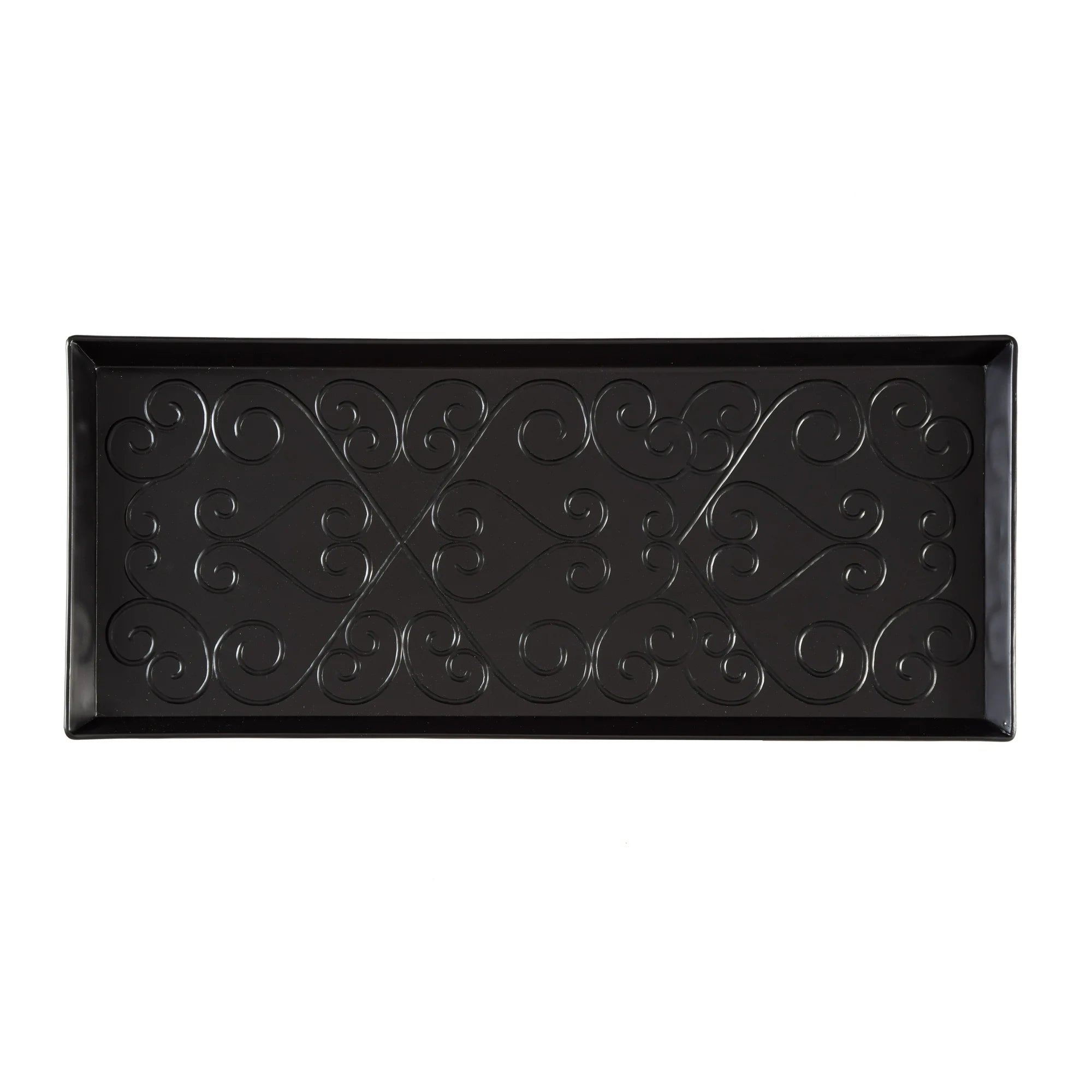Metal Boot Tray with Chevron Coir Insert A75797