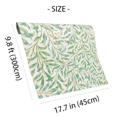 Sage Green Leaf Wallpaper Peel and Stick Boho Floral Contact Paper V711