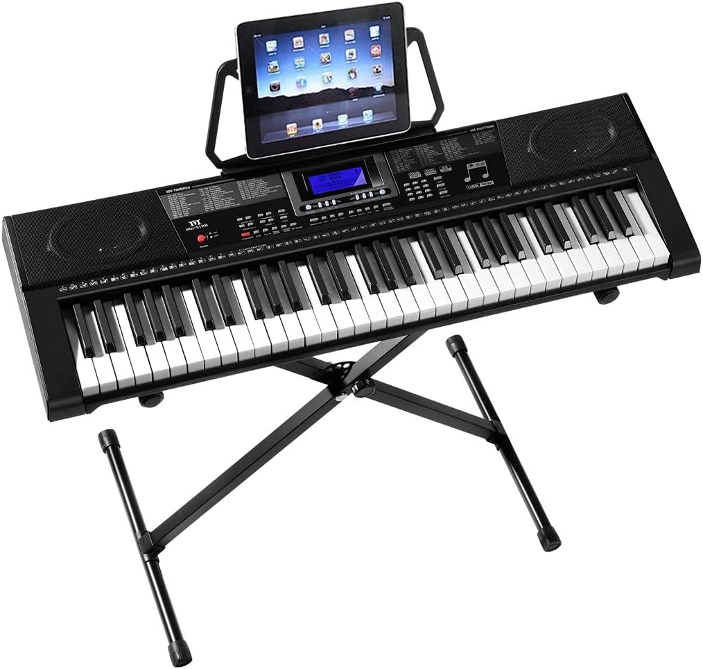 61 Key Light Up Piano Keyboard for Beginners with Stand Q2115