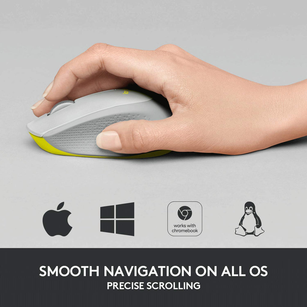 Wireless Mouse, 2.4GHz with USB Receiver, 1000 DPI Optical Tracking, Gray M8230