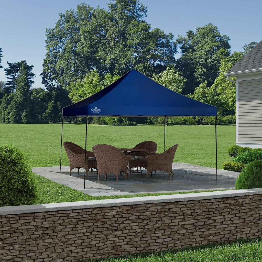 10 x 10 Pop Up Canopy Tent, 1-Person Setup, Portable Outdoor Shelter, Blue A34599