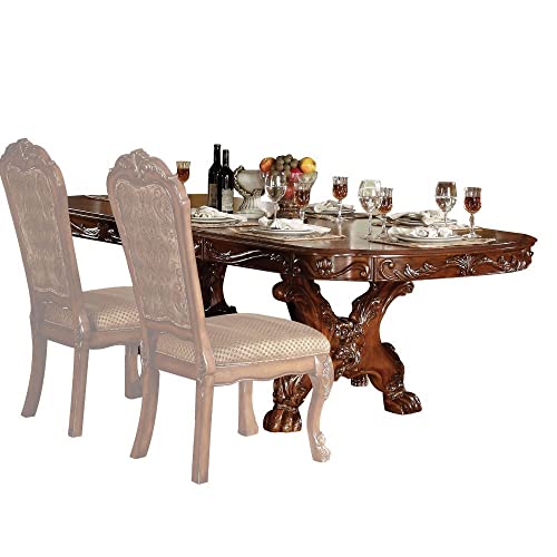 9pc Formal Dining Table Set with 6 Side Chairs and 2 Arm Chairs, Solid Wood Extendable, Seats 8 Y3336