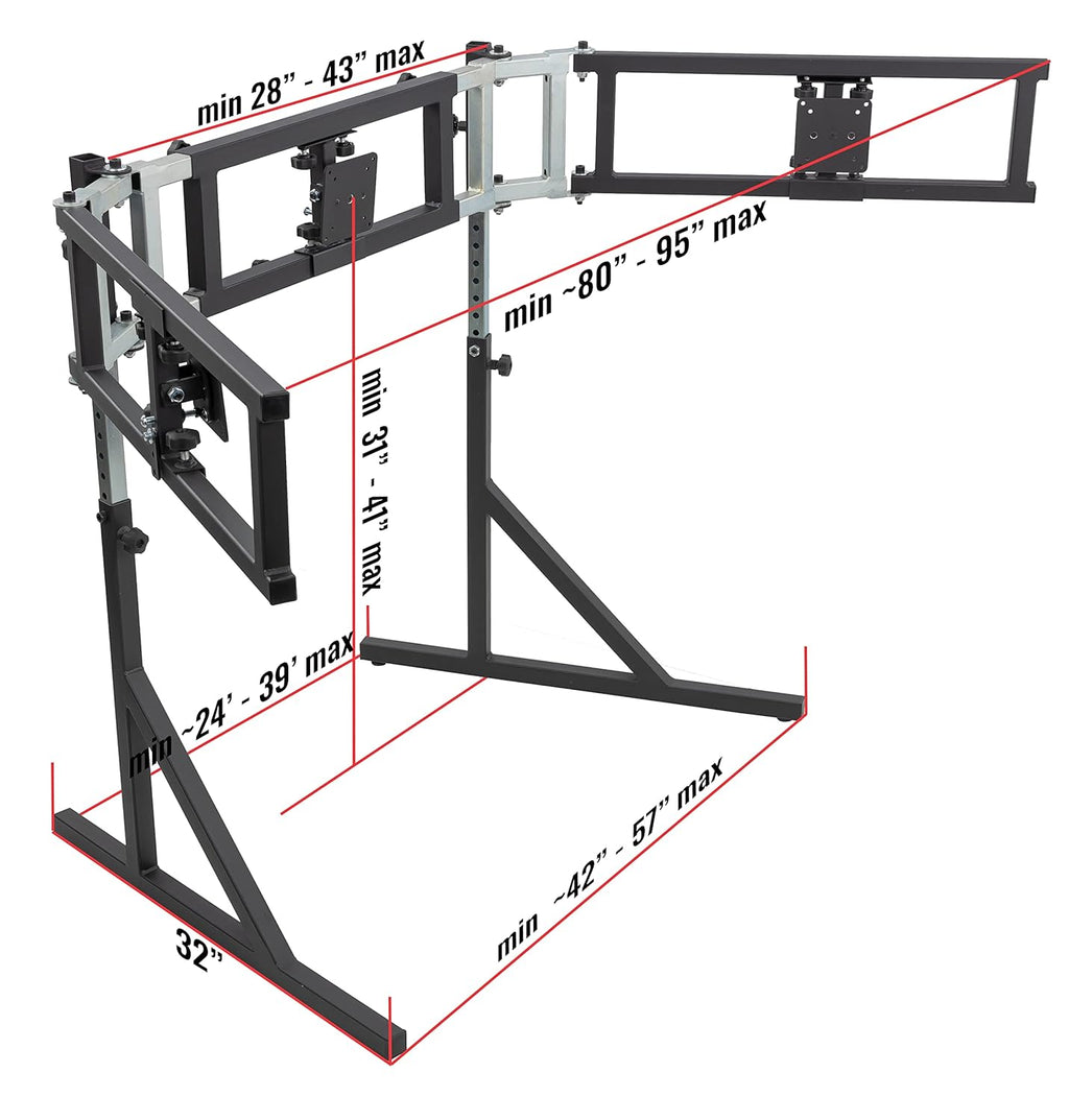 Triple Monitor Floor Stand for Racing and Flight Simulators, VESA Mount U746595