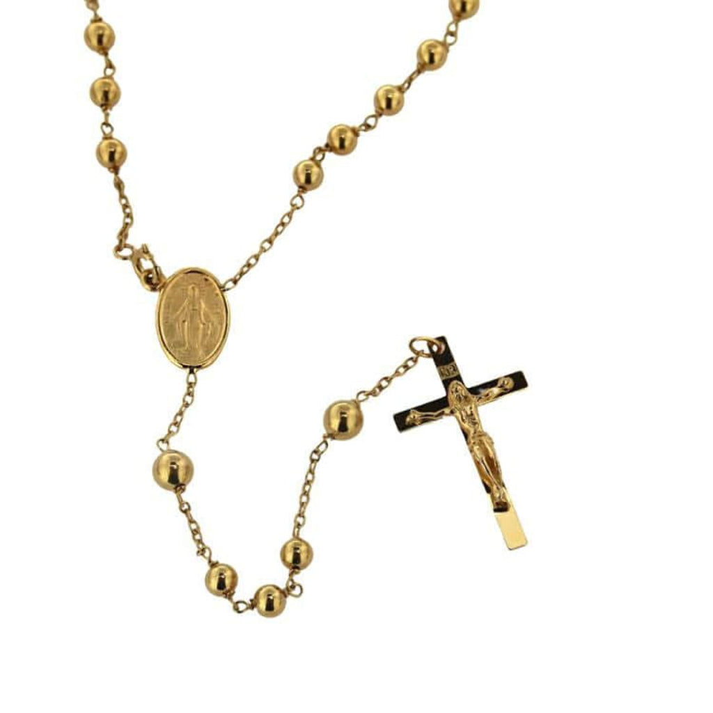 Men 22 Inch Rosary Necklace Solid Beads K309235
