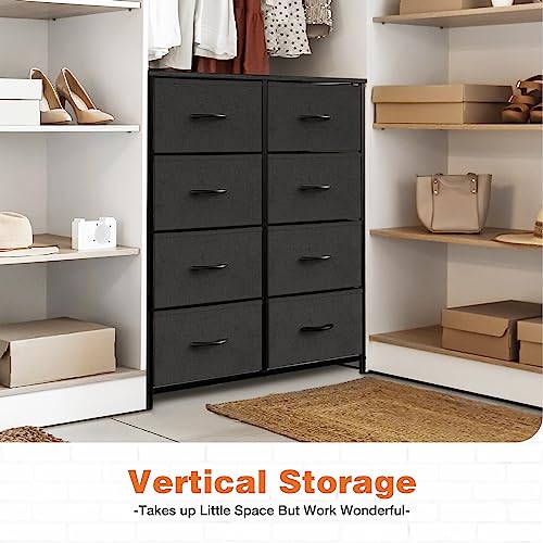 Fabric Storage Tower Dresser with Steel Frame, Black A93618