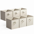 13 Inch Fabric Storage Cubes - Sturdy Collapsible Storage Bins &amp; Handle，Storage Organizer for Organizing, Beige Storage Baskets, 6-Pack