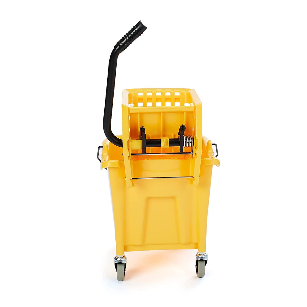 35-Quart Rectangular Mop Bucket on Wheels with Side Press Wringer O31130