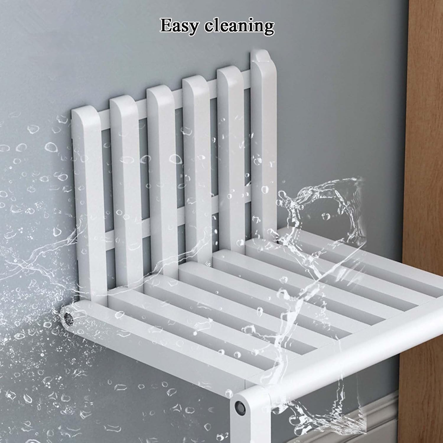 Wall Mounted Folding Stool with Supporting Legs for Space Saving R747