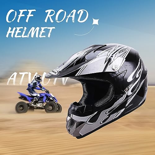 Off-Road Motorcycle Helmet with Goggle, Gloves & Mask V369861