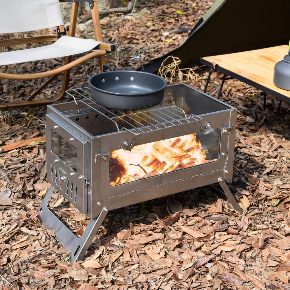 Tent Stove 15inch Wood Burning Folding Portable for Camping Hunting M428