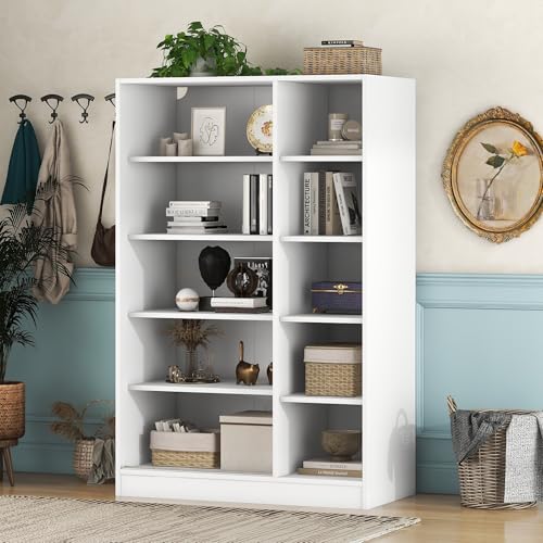 Modern 3-Door Mirror Wardrobe Closet with 2 Drawers & Top Cabinets, Freestanding Armoire w/Hanging Rail & 4 Shelves, Clothes Storage Organizer for Bedroom, Home, 81.1, Gray