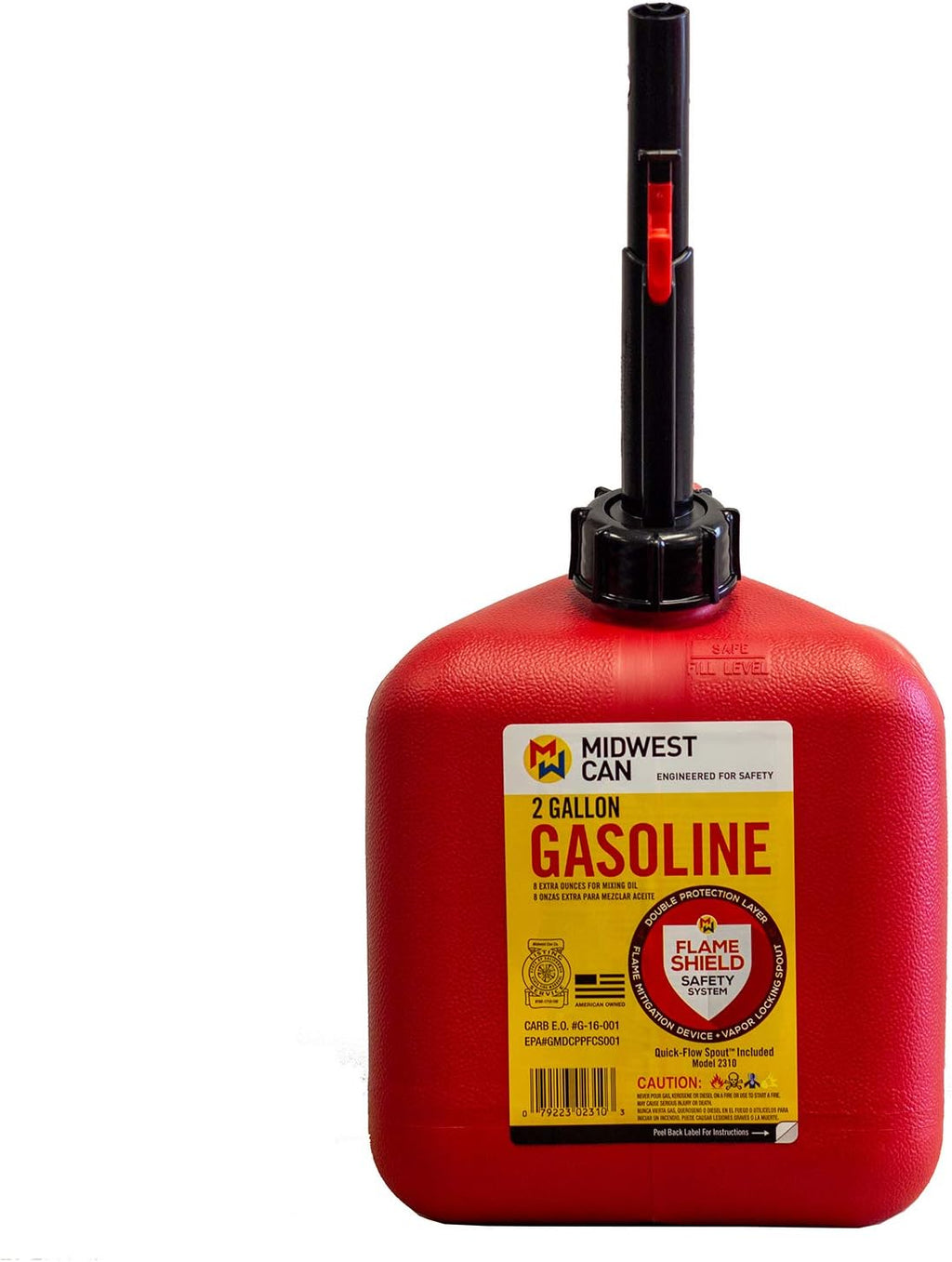 2 Gallon 8 oz. Gasoline Can with Quick-Flow Spout B5663