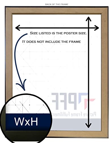 28x20 Inch Flat Black MDF Picture Frame with Acrylic Plexiglass D24170