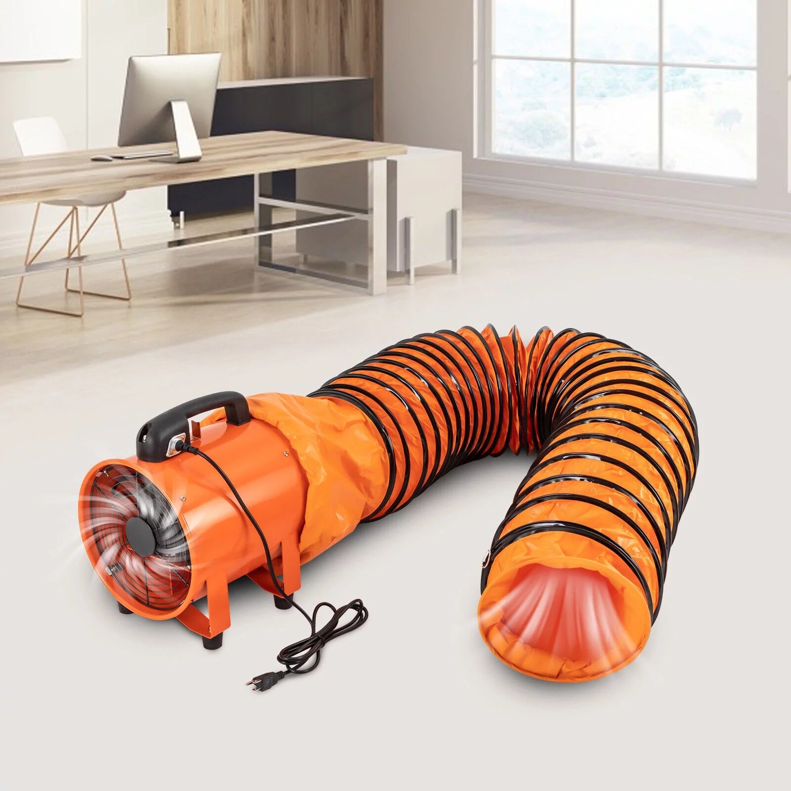 10 Inch Industrial Exhaust Fan Portable Ventilation Blower with 16 ft Duct Hose I233644