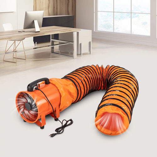 10 Inch Industrial Exhaust Fan Portable Ventilation Blower with 16 ft Duct Hose I233644