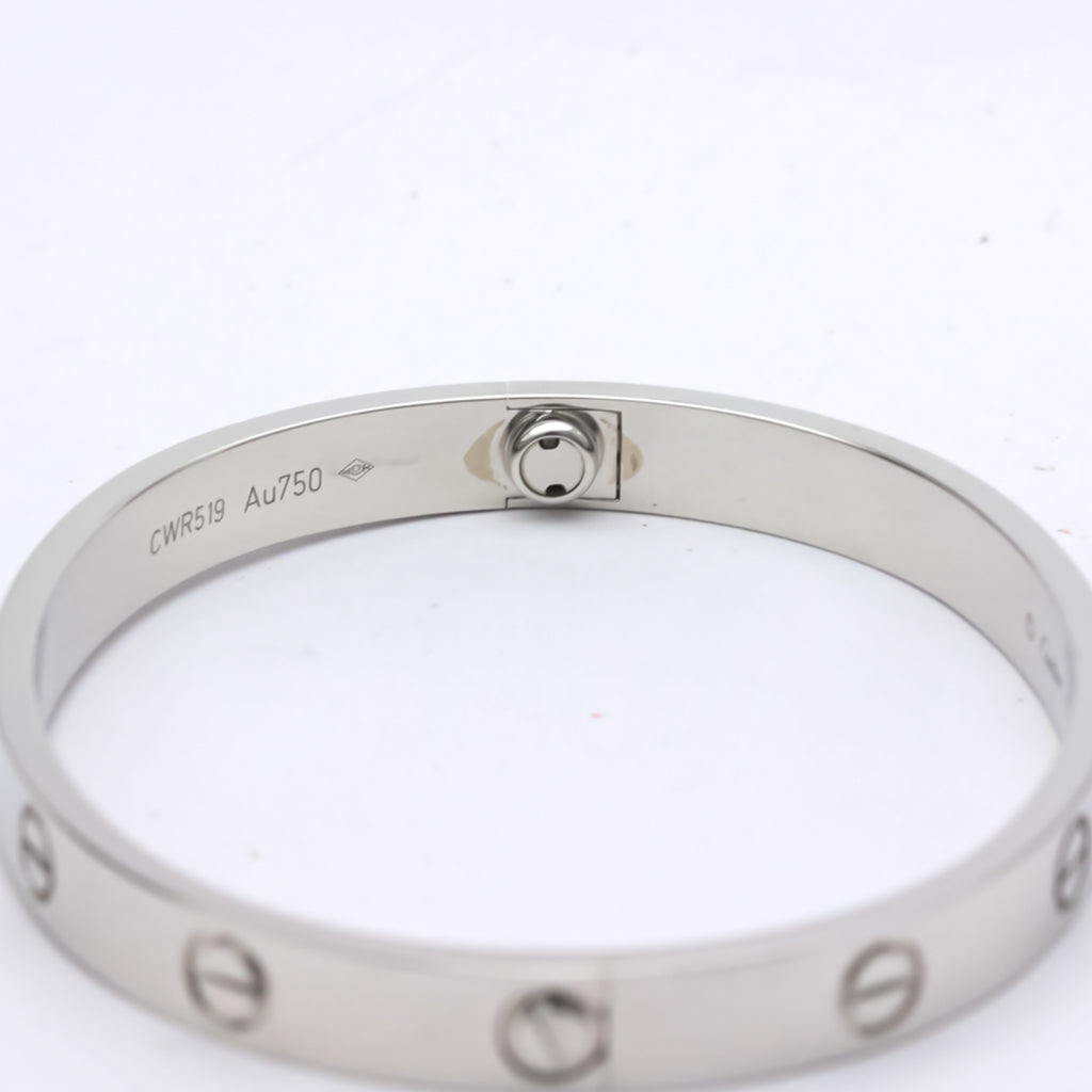 Polished 18K White Gold Love Bracelet Bangle B249