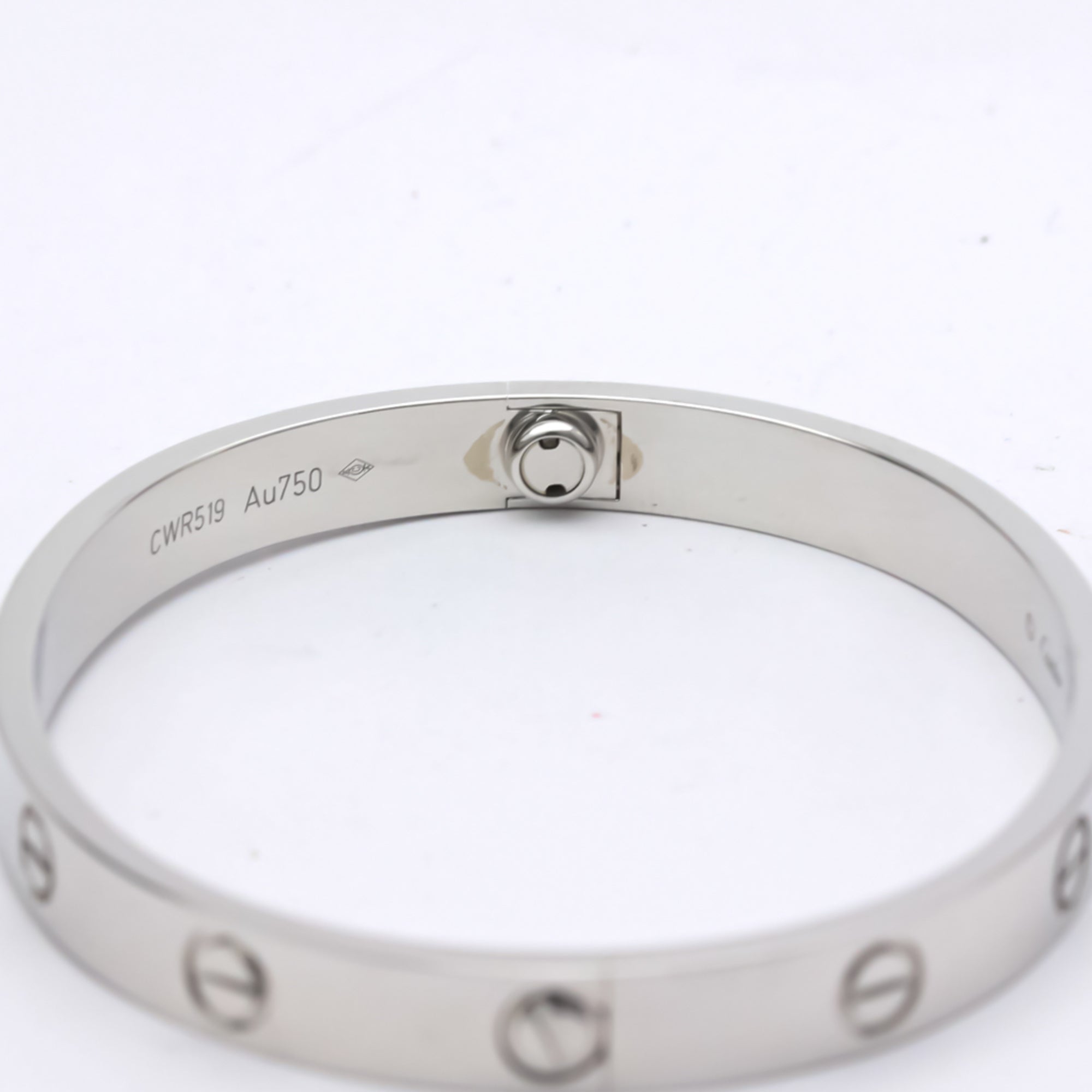Polished 18K White Gold Love Bracelet Bangle B249