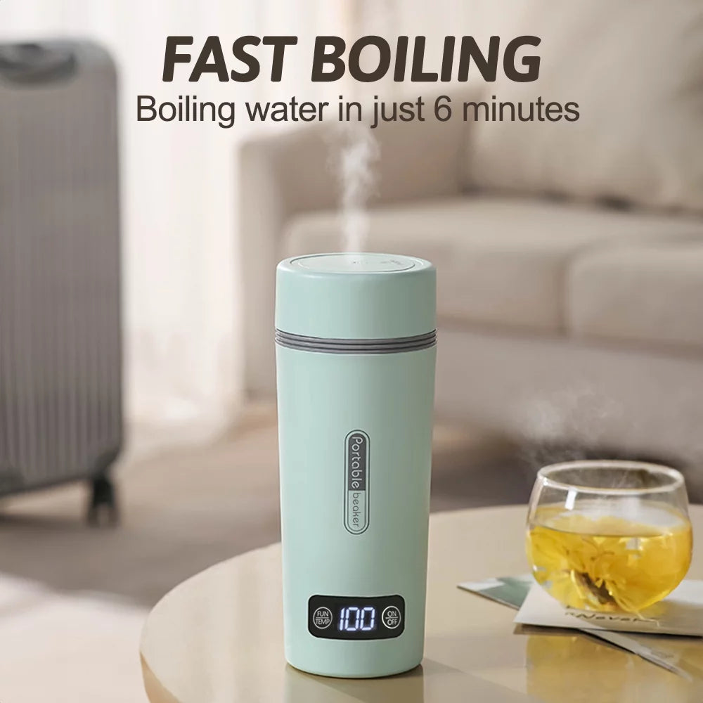 Portable Electric Kettle, 350ml, Spill-Proof Hot Water Boiler with Keep Warm Function W543