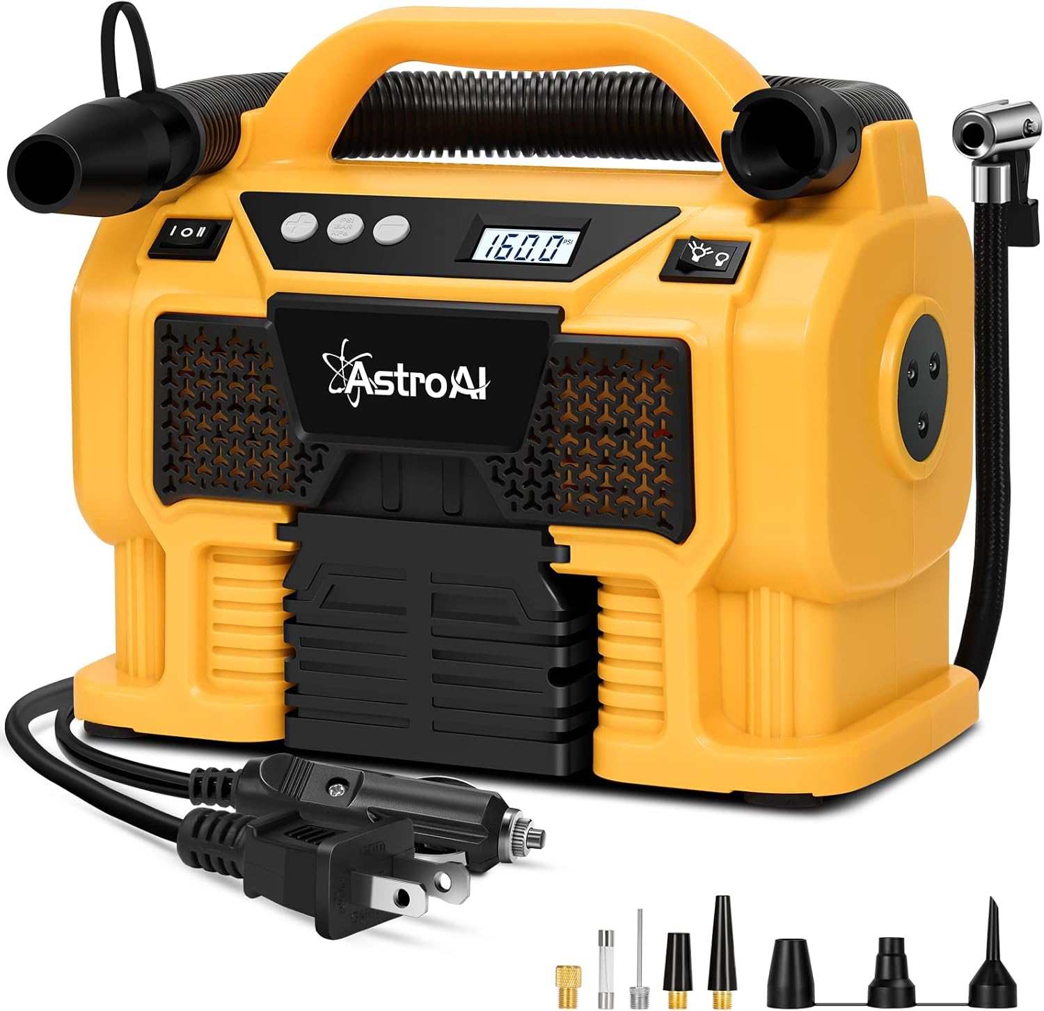 Portable Cordless Tire Inflator Air Compressor with LCD Pressure Gauge L2520