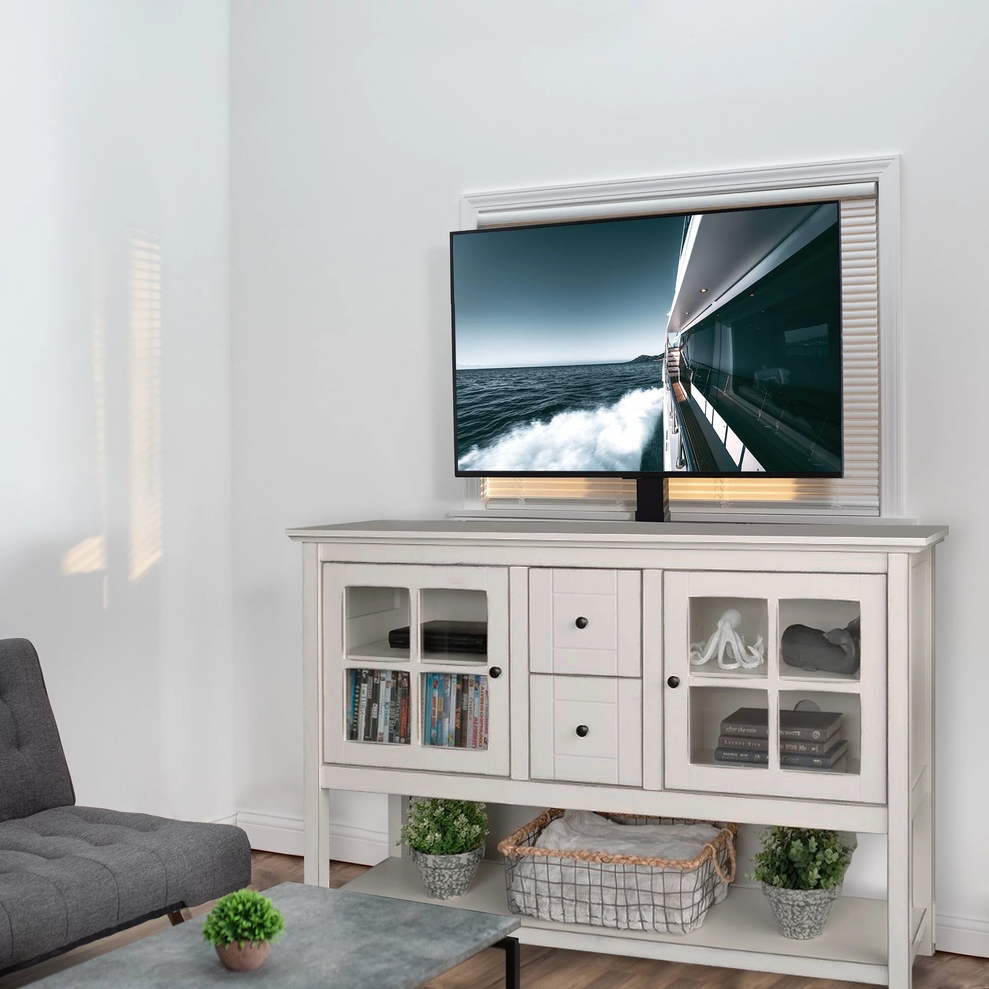 TV Motorized Vertical Stand Lift 32-48 Inch Height Adjustable Mount N12914