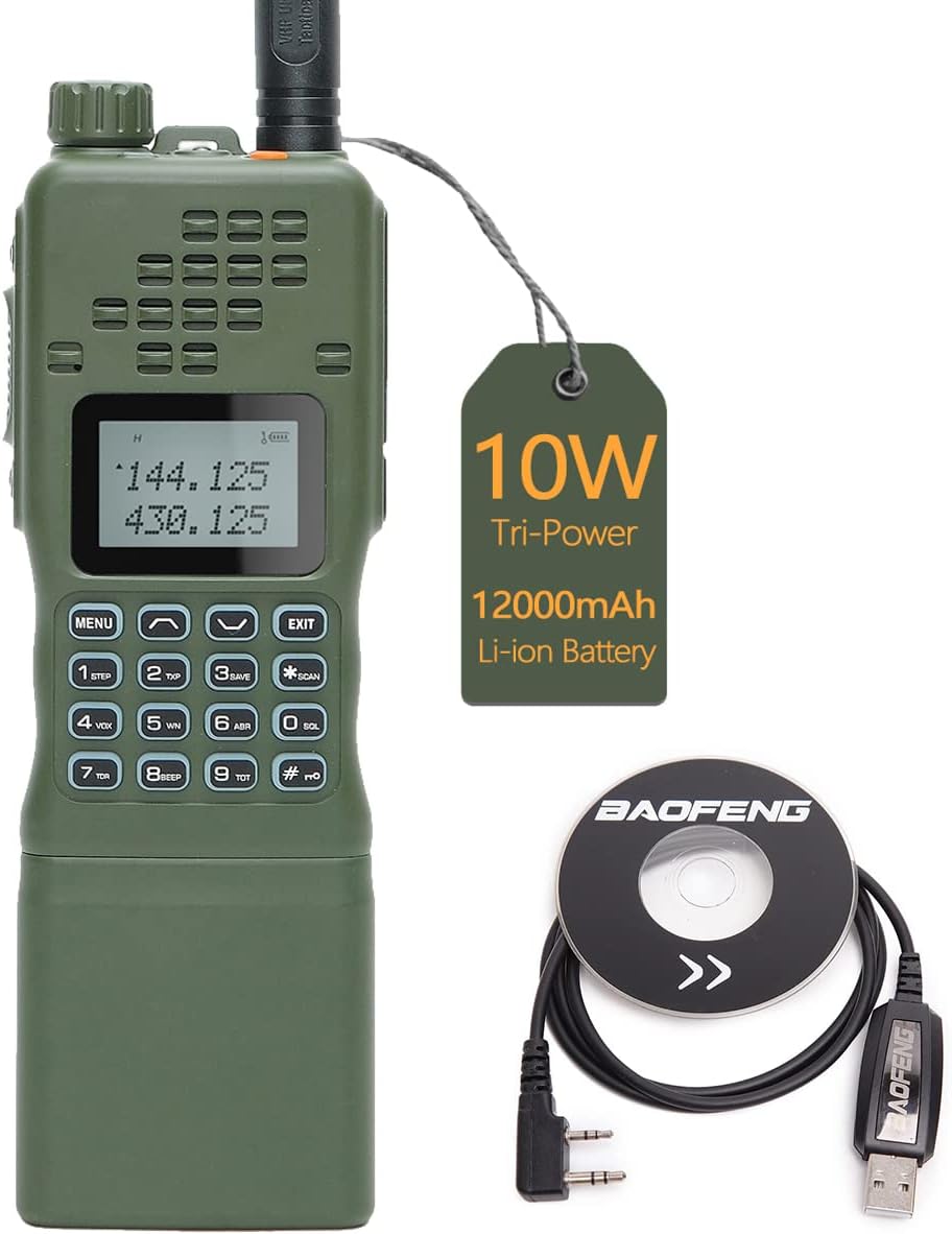 Tactical Two Way Radio Long Range Walkie Talkies with 12000mAh Battery D44158
