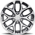 Topline Replicas - V1182 Compatible with GMC Sierra Snowflake Gloss Black Wheel 24x10"/6x5.5"/+27mm Offset