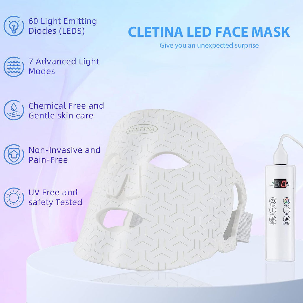 LED Face Mask, Rechargeable, Portable for Home and Travel U245141