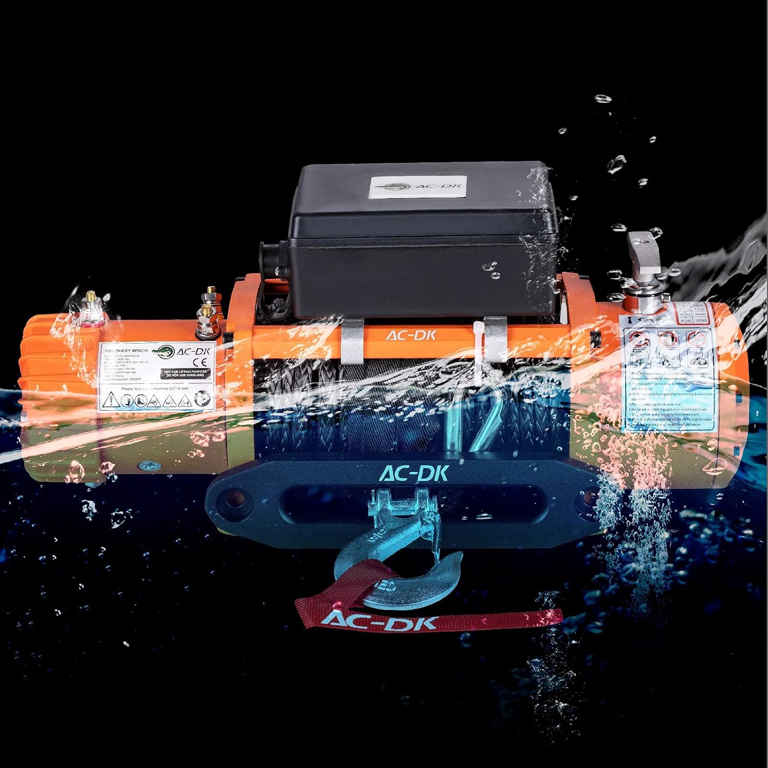 9500 lb Electric Winch Synthetic Rope Kit, 12V Waterproof IP67, Wireless Remote G5371