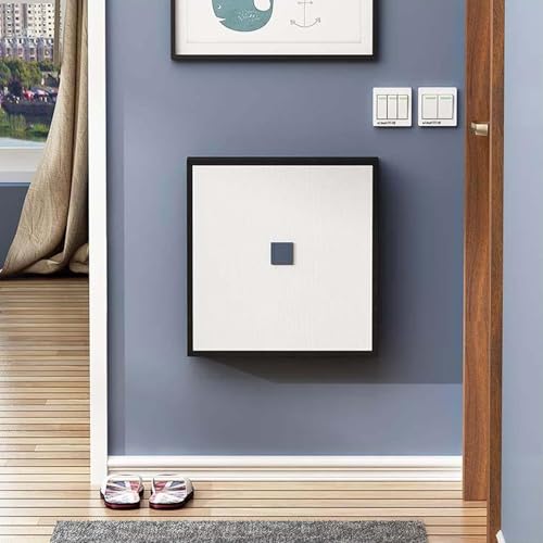 Wall-Mounted Folding Chair, Solid Wood Shoe Stool, Space-Saving, Brown C58895